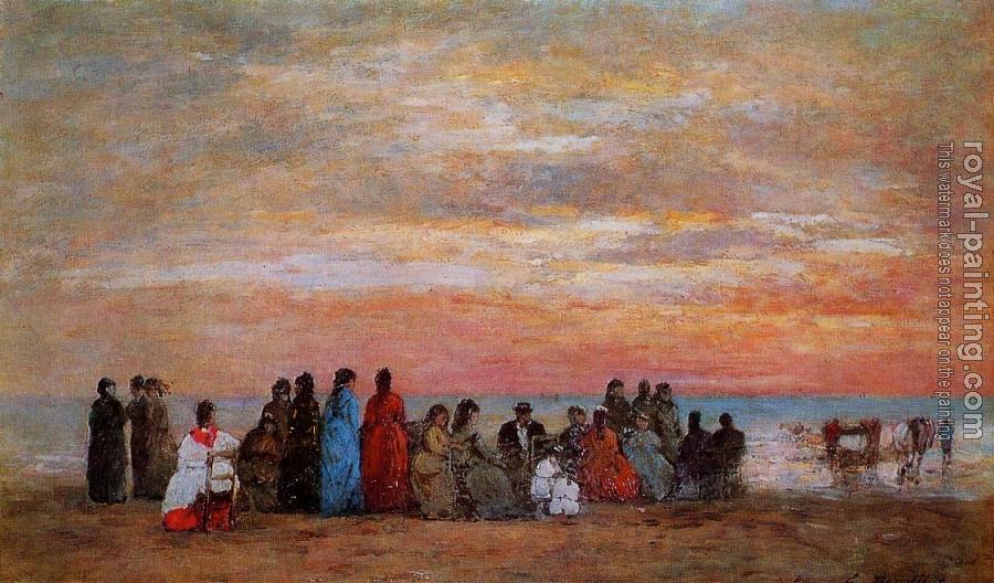 Eugene Boudin : Figures on the Beach at Trouville
